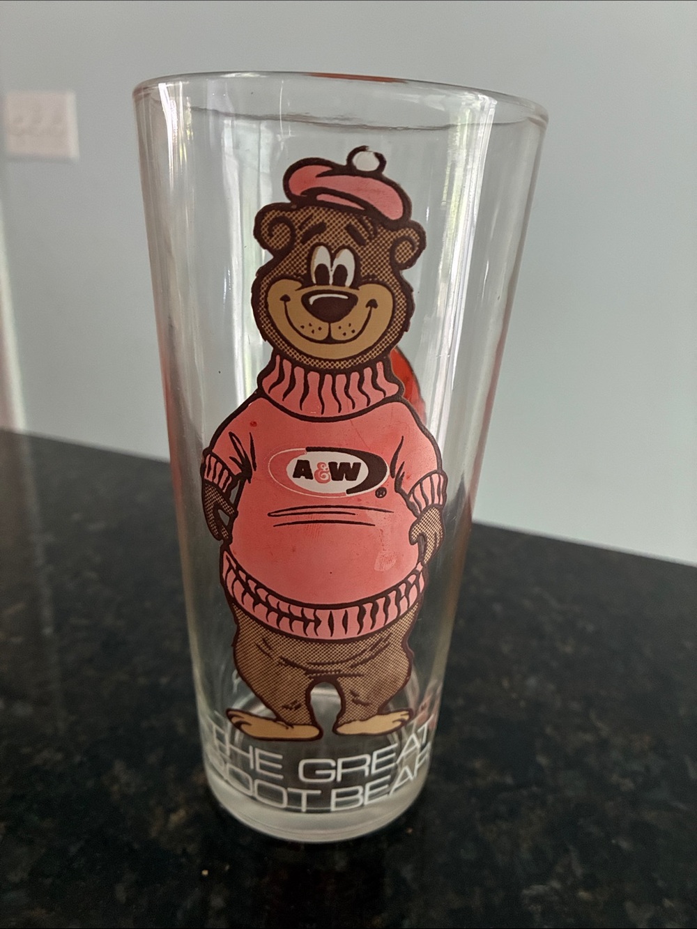 A&W Pink Bear Logo Pint Glass - Vintage Style Drinkware
